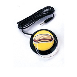 A typical mechanical switch, a cap to press, a plug end to connect to other technology